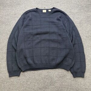 Arrow Knit Sweater Men's Navy Blue Vintage 90s Size XXL USA